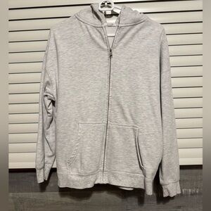 Garage Woman’s Heather Gray Zip-Up Sweater